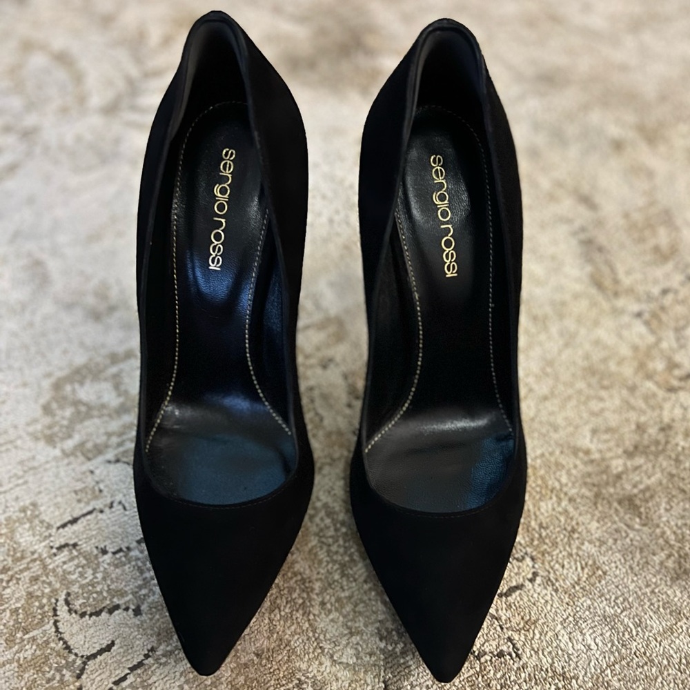 Sergio Rossi Sude Pump Pointed Heels Sz 36.5